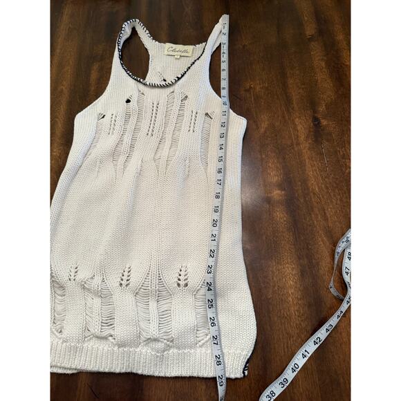 Cleobella Women's Cotton Sleeveless White Knit Casual Boho Blouse Size Small - Picture 8 of 8
